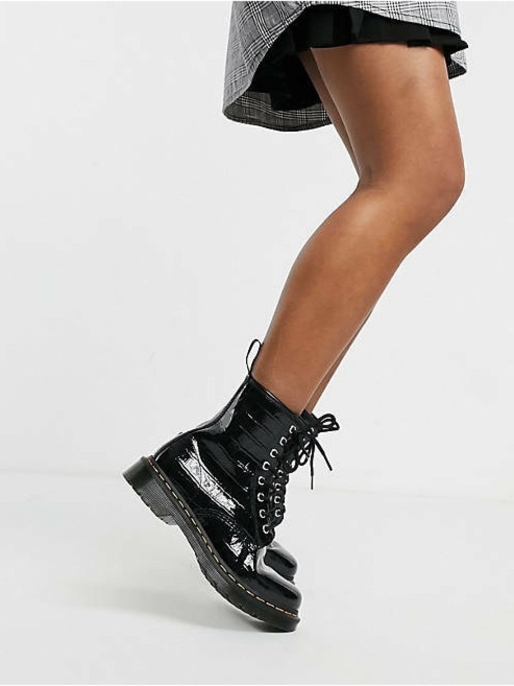 Dr Martens 1460 Faux-Croc Black - Size 6 Women’s